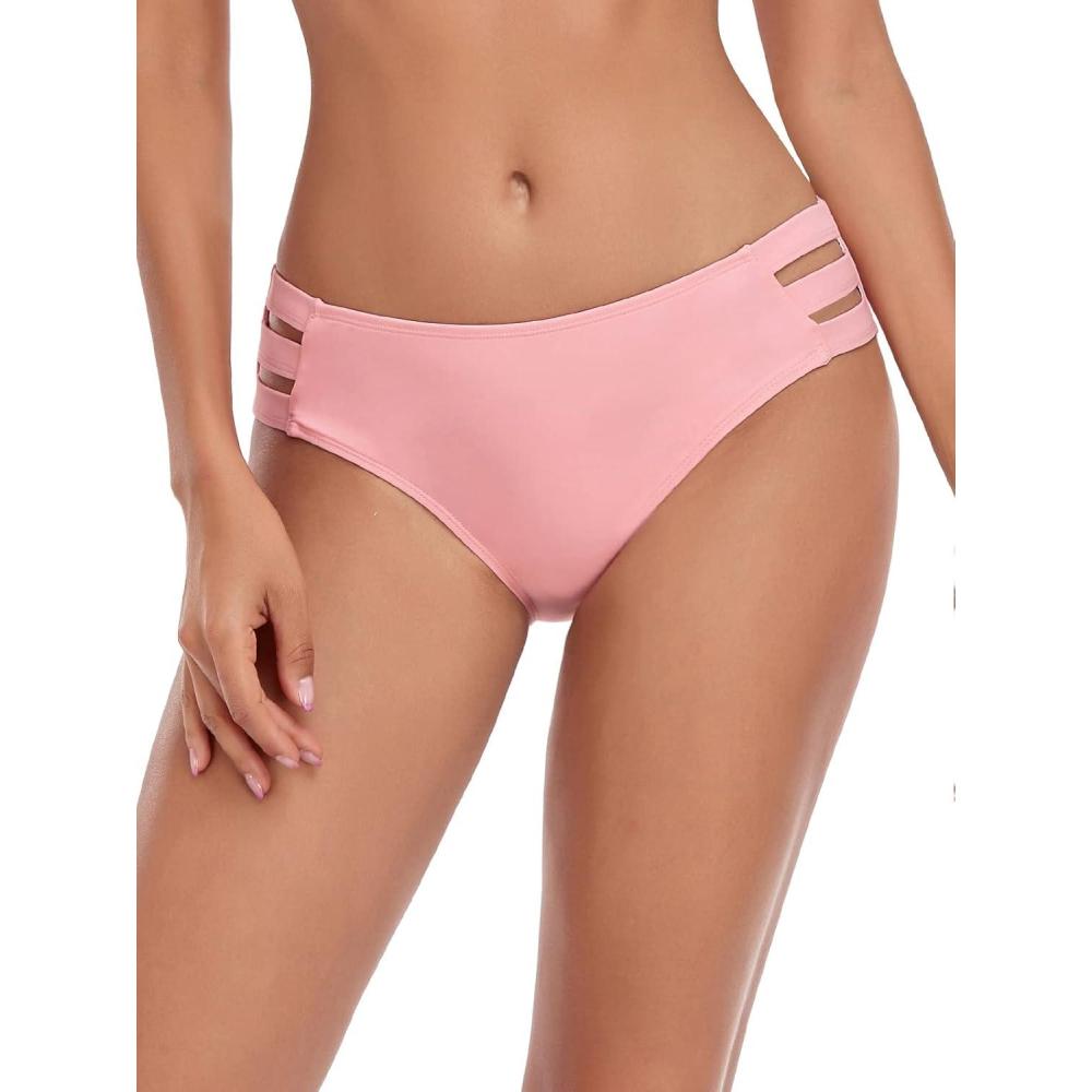 image:imageOcean Blues Womens Strappy Bikini Bottom Full Coverage Swim BriefsPink