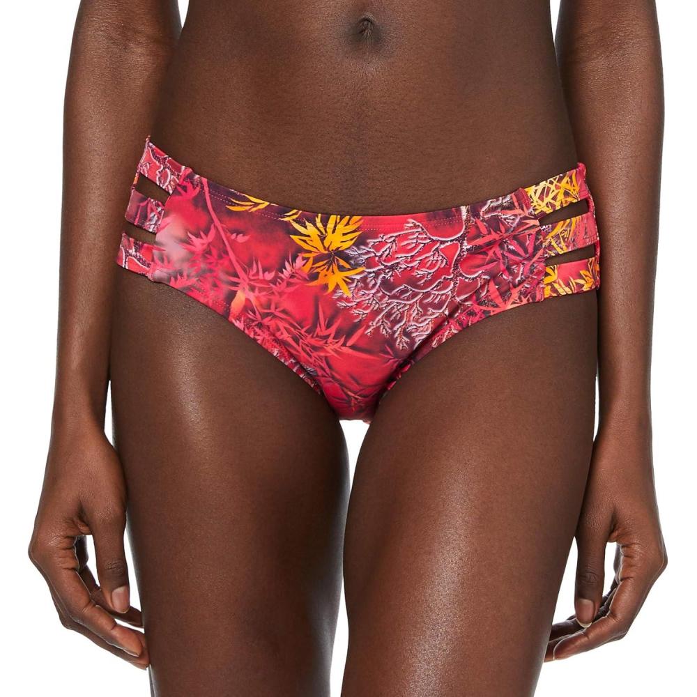 image:imageOcean Blues Womens Strappy Bikini Bottom Full Coverage Swim BriefsRed Floral