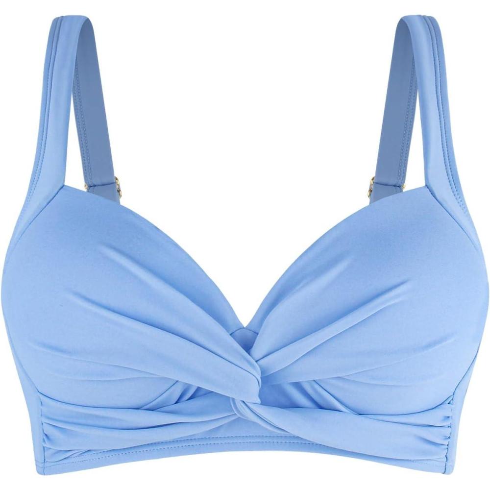 image:imageOcean Blues Womens Supportive Bikini Top Molded Swimsuit Top Without WireSea Blue