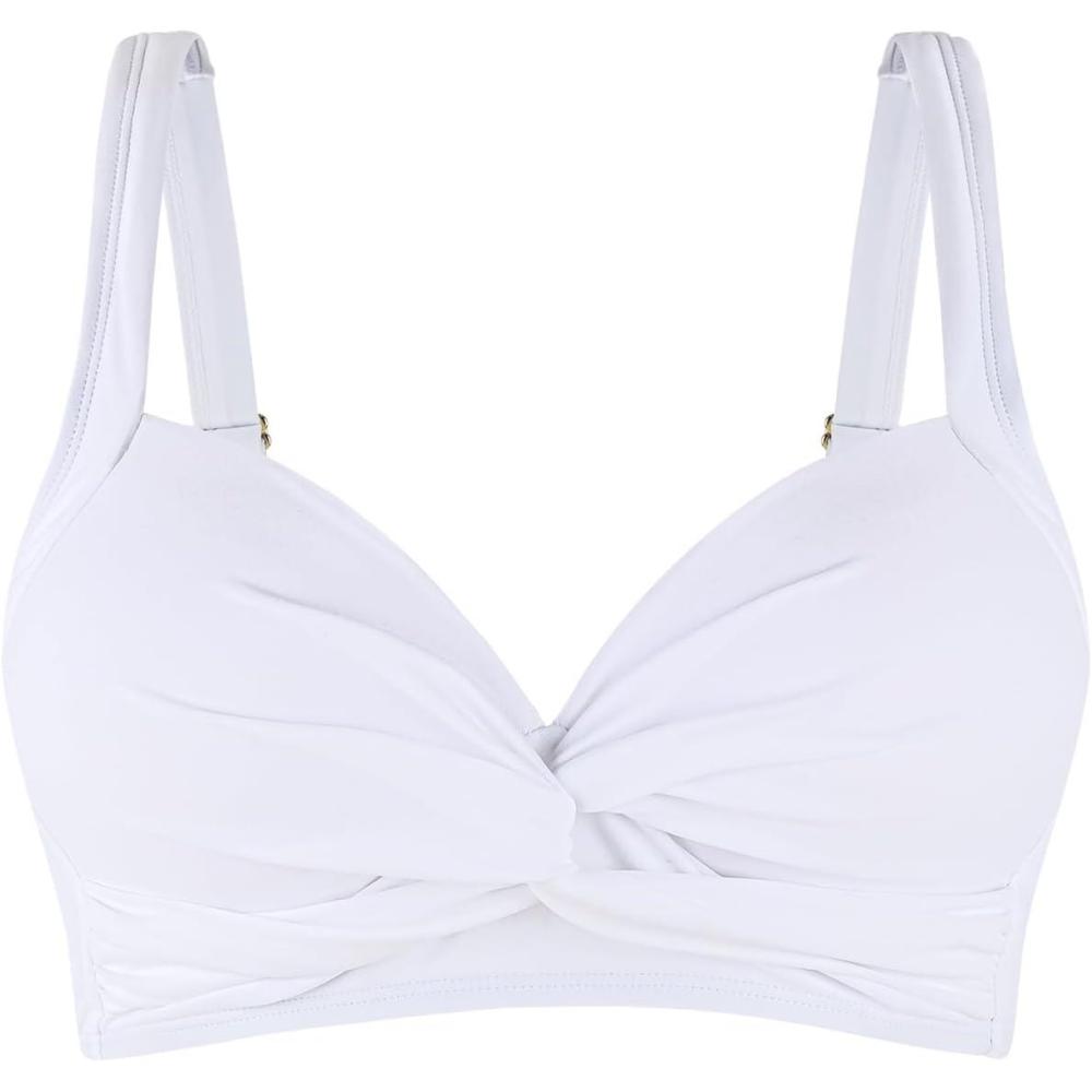 image:imageOcean Blues Womens Supportive Bikini Top Molded Swimsuit Top Without WireWhite
