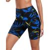 Ocean Blues Women’s 8″ High Waisted Swim Shorts with Pockets Tummy Control Board Shorts UPF 50+ Beach Shorts(Leaf Print)