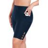 Ocean Blues Women’s 8″ High Waisted Swim Shorts with Pockets Tummy Control Board Shorts UPF 50+ Beach Shorts(Navy Blue)
