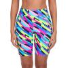 Ocean Blues Women’s 8″ High Waisted Swim Shorts with Pockets Tummy Control Board Shorts UPF 50+ Beach Shorts(Neon Striped)