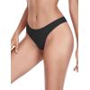 Ocean Blues Women’s Cheeky Brazilian Cut Bikini Bottom(Black)