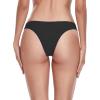 Ocean Blues Women’s Cheeky Brazilian Cut Bikini Bottom(Black)