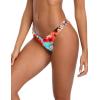 Ocean Blues Women’s Cheeky Brazilian Cut Bikini Bottom(Blue Floral)
