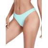 Ocean Blues Women’s Cheeky Brazilian Cut Bikini Bottom(Eggshell Blue)