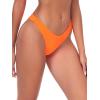 Ocean Blues Women’s Cheeky Brazilian Cut Bikini Bottom(Neon Orange)