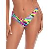 Ocean Blues Women’s Cheeky Brazilian Cut Bikini Bottom(Neon Striped)
