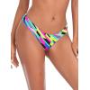 Ocean Blues Women’s Cheeky Brazilian Cut Bikini Bottom(Neon Striped)