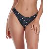 Ocean Blues Women’s Cheeky Brazilian Cut Bikini Bottom(Polka Dot)