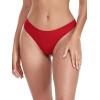 Ocean Blues Women’s Cheeky Brazilian Cut Bikini Bottom(Red)
