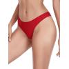 Ocean Blues Women’s Cheeky Brazilian Cut Bikini Bottom(Red)