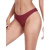 Ocean Blues Women’s Cheeky Brazilian Cut Bikini Bottom(Wine Red)