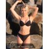 Ocean Blues Women’s Cheeky High Leg Bikini Bottom Mid Rise Swim Bottom(Black)