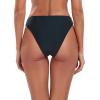 Ocean Blues Women’s Cheeky High Leg Bikini Bottom Mid Rise Swim Bottom(Black)