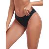 Ocean Blues Women’s Cheeky High Leg Bikini Bottom Mid Rise Swim Bottom(Black)