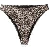 Ocean Blues Women’s Cheeky High Leg Bikini Bottom Mid Rise Swim Bottom(Leopard)