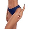Ocean Blues Women’s Cheeky High Leg Bikini Bottom Mid Rise Swim Bottom(Navy Blue)