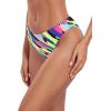 Ocean Blues Women’s Cheeky High Leg Bikini Bottom Mid Rise Swim Bottom(Neon Striped)