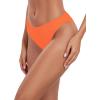 Ocean Blues Women’s Cheeky High Leg Bikini Bottom Mid Rise Swim Bottom(Orange-red)