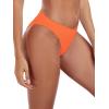 Ocean Blues Women’s Cheeky High Leg Bikini Bottom Mid Rise Swim Bottom(Orange-red)