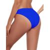 Ocean Blues Women’s Cheeky High Leg Bikini Bottom Mid Rise Swim Bottom(Royal Blue)