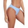Ocean Blues Women’s Cheeky High Leg Bikini Bottom Mid Rise Swim Bottom(Sea Blue)