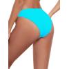 Ocean Blues Women’s Cheeky High Leg Bikini Bottom Mid Rise Swim Bottom(Sky Blue)