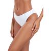 Ocean Blues Women’s Cheeky High Leg Bikini Bottom Mid Rise Swim Bottom(White)