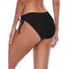 Ocean Blues Women’s Full Coverage Swim Bottom Tie Sides Bikini Bottom(A-black)