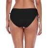 Ocean Blues Women’s Full Coverage Swim Bottom Tie Sides Bikini Bottom(A-black)