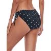 Ocean Blues Women’s Full Coverage Swim Bottom Tie Sides Bikini Bottom(Black Polka Dot)