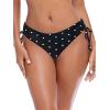 Ocean Blues Women’s Full Coverage Swim Bottom Tie Sides Bikini Bottom(Black Polka Dot)
