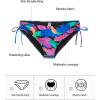 Ocean Blues Women’s Full Coverage Swim Bottom Tie Sides Bikini Bottom(Colorful Leaves)