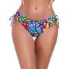 Ocean Blues Women’s Full Coverage Swim Bottom Tie Sides Bikini Bottom(Flower Garden)