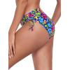Ocean Blues Women’s Full Coverage Swim Bottom Tie Sides Bikini Bottom(Flower Garden)