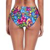Ocean Blues Women’s Full Coverage Swim Bottom Tie Sides Bikini Bottom(Flower Garden)