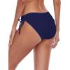 Ocean Blues Women’s Full Coverage Swim Bottom Tie Sides Bikini Bottom(Navy Blue 2)
