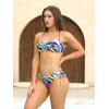 Ocean Blues Women’s Full Coverage Swim Bottom Tie Sides Bikini Bottom(Neon Striped)