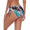 Ocean Blues Women’s Full Coverage Swim Bottom Tie Sides Bikini Bottom(Pink Leaves)