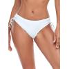 Ocean Blues Women’s Full Coverage Swim Bottom Tie Sides Bikini Bottom(White)