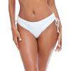 Ocean Blues Women’s Full Coverage Swim Bottom Tie Sides Bikini Bottom(White)