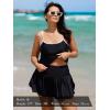 Ocean Blues Women’s Full Coverage Swim Skirt High-Waisted Swimsuit Bottom with Built-in Briefs(Black)