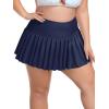 Ocean Blues Women’s Full Coverage Swim Skirt High-Waisted Swimsuit Bottom with Built-in Briefs(Navy Blue)