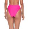 Ocean Blues Women’s High Leg Swimsuit High Waisted Bikini Bottom(Hot Pink)