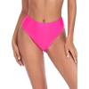 Ocean Blues Women’s High Leg Swimsuit High Waisted Bikini Bottom(Hot Pink)