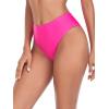 Ocean Blues Women’s High Leg Swimsuit High Waisted Bikini Bottom(Hot Pink)