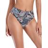 Ocean Blues Women’s High Leg Swimsuit High Waisted Bikini Bottom(Paisley Floral)