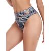 Ocean Blues Women’s High Leg Swimsuit High Waisted Bikini Bottom(Paisley Floral)
